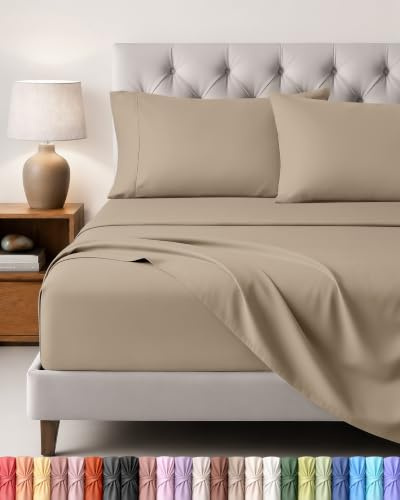 Utopia Bedding Juego de Sabanas 4 Piezas, 150x200cm, Arena