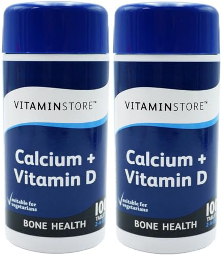 2 x Calcium & Vitamin D Tablets, 200 Tablets – High Strength Supplement for Bone Health, Immune Support & Muscle Function – Vegetarian, Easy-to-Swallow – Essential Daily Calcium and Vitamin D3.