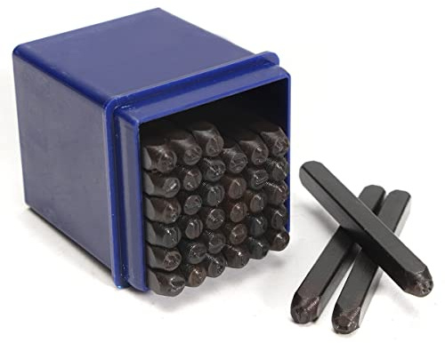 Lot de 36 poinçons de lettres et chiffres en acier 3 mm