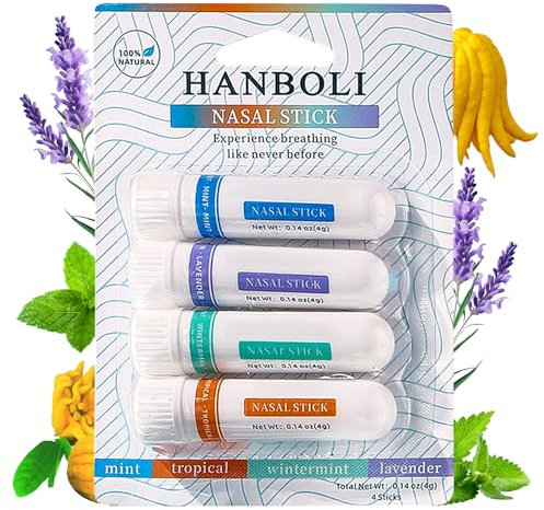 KERANEET Nasal Inhaler Inhalateur nasal Huiles essentielles Stylo d'inhalation Fait Avec des Huiles Essentielles et du Menthol pour le nez Stylo d'inhalation