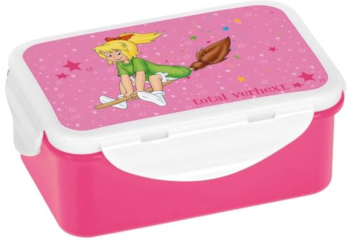 Brotdose Bibi Blocksberg total verhext 650ml PP| Brotbox | Lunchbox | luftdicht | lebensmittelecht, Rosa