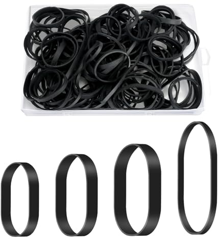 100 PCS Elastic Bands Rubber Bands Large, Thick Elastic Bands Stretchable | Heavy Duty Wide Elastic Band with Box, Tactical Rubber Band for Home School Office Industrial 5/6/8/12CM, 4 Sizes