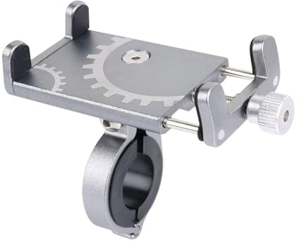 Générique Support de Téléphone pour Vélo, Aluminium, Rotation 360°, Fixation Guidon, Gris