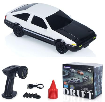 wheelfun wheelfun1/43 High Speed 2.4G Radio Controlled Racing Car for DIY Ae86 RC Drift Vehicle 4Wd RTR Mini Model Car Toy Radio Battery Hobby Grade Model