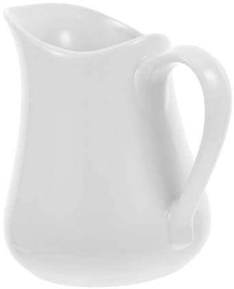 GLEAVI Brocca Per Latte in Ceramica Bianca Per Caffè e Tè Design Elegante Per Cucina
