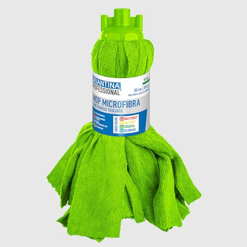 La Briantina Vadrouille en Microfibre Verte à Frange coupée 260 g – Haute Absorption, pour Les Zones Alimentaires, Usage Professionnel et Domestique