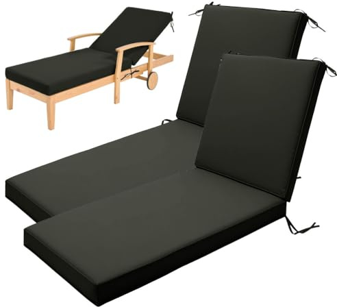 Aocase Gartenliege Auflage 2er Set mit Antirutschfunktion und Bändern - Bequeme Polsterauflage für Faltbare Sonnenliege - Abziehbarer Bezug Maschinenwaschbar für Rollliege Outdoor,N47,178x59x5cm