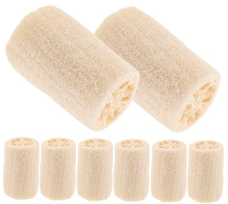 Homoyoyo 8stücke Natürlicher Luffa Schwamm für Körperpeeling Duschschwamm aus Luffa Schnelltrocknend für Haushaltsreinigung und Körperpflege