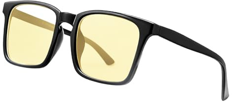 gelpretty Lunettes Anti Éblouissement pour Ecrans,Protection contre la Lumière Bleue des PC, Téléphones et Jeux Vidéo,Confort Optimal pour les Yeux- Jaune