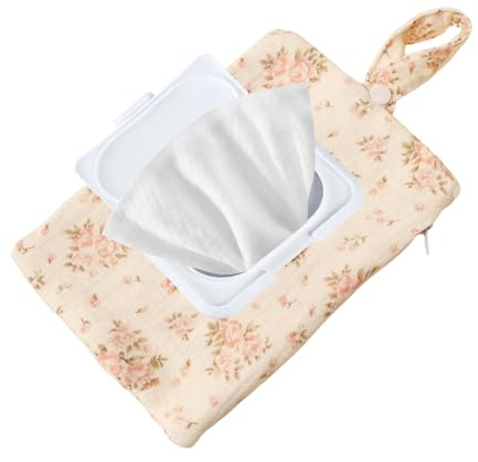 Hogvinnatil Wickeltuchhalter – Wiederaufladbare Tasche mit Riemen für Babys, tragbare Feuchttücherbox | für Badezimmer, Schlafzimmer, Kinderzimmer, Haus, Kinderwagen, Auto, Camping