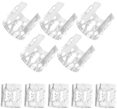 Beavorty 300pcs Silver Dreadlock Rings Hair for Braids Hollow Dread Beads Hair Jewelry Accessories for Braiding and Dreadlocks
