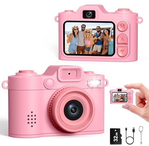 Mini Digital Camera - 1080P HD Video Camera, 1.38-inch Color Screen Selfie Keychain Camera with Flash and Recording Function, Mini Thumb Camera Creative Gift