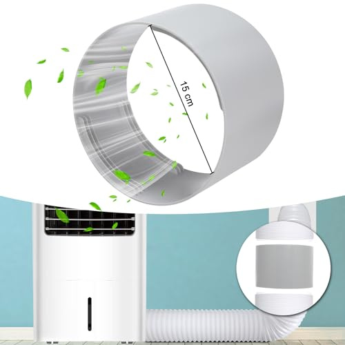 Hukermoon Adattatore Per Tubo Di Scarico Dell'Aria Condizionata 150 Mm Raccordo Per Tubo Di Scarico Dell'Aria Condizionata Prolunga Per Tubo Materiale ABS Colore Grigio