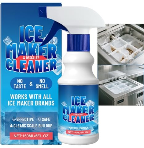 Ice Machine Cleaner and Descaler Spray,Fast&Effective Cleaner and Sanitiser for Countertop Ice Maker Machine, Powerful Cleaning&Long-Lasting Care,Fresh Scent,Easy Use for Home Kitchen Ice Machines