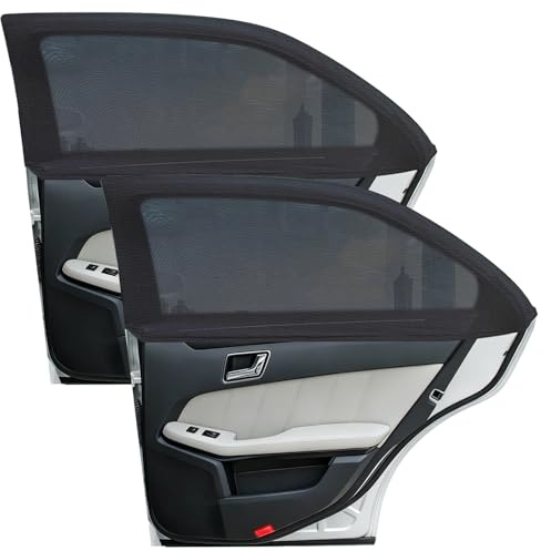 2 Piezas Parasol Coche Bebe Lateral, Tejido Spandex Transpirable | Coches Trasero Sombrilla con Protección UV, Protege La Privacidad Familiar, para la Mayoría de Coches