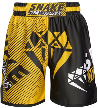 Sinleey Korta boxshorts för barn, korta muay thailändska shorts för MMA och kickboxing, sportträning och fitnessshorts, Typ D, 134-140