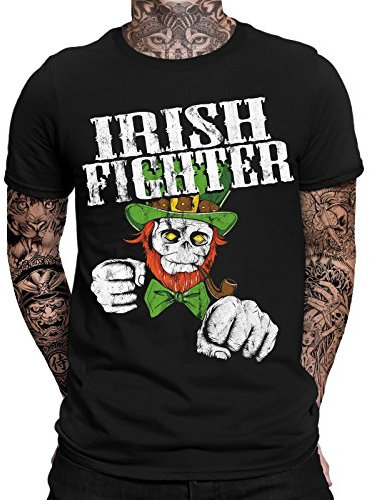Irish Fighter T-Shirt MMA Octagon Muay Thai Boxer Boxen Kickboxen BJJ Ire Irland