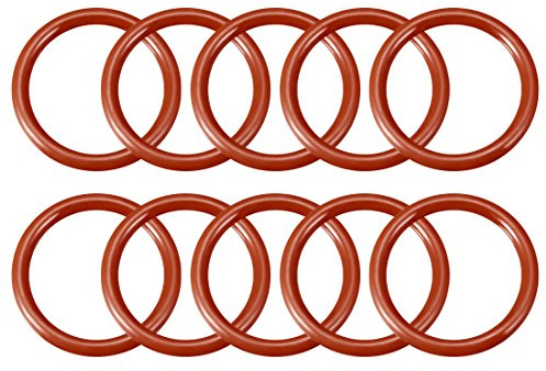 sourcing map 10pcs Silikon O-Ring VMQ Siegel Ring Dichtung Rot 30mmx23,8mmx3,1mm
