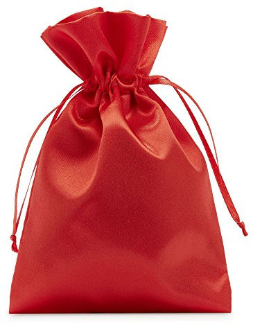 | 5 Satinsäckchen, Geschenkbeutel - 40x30 cm - Geschenkverpackung, Schmuck-Beutel, Stoffbeutel (Rot)