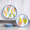 Gofunfun Melamine Dinnerware set for 4, Plates and Bowls Sets, Great for Camper, RV, Indoors Outdoors Use with Ocean Printed, Unbreakable