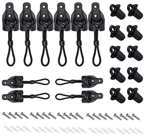 Sonnenschutz-Ersatzzubehör, Bungee-Springset und Abdeckende, 5 Sets, geeignet für Coolaroo Außenrollos und schnurlose Rollos (schwarz)