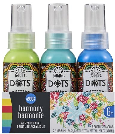 Folkart Dots Acrylic Dot Painting Set 6/Pkg-49904