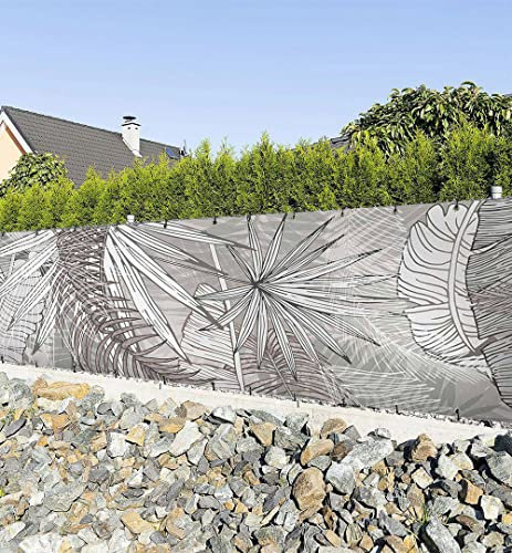 MyMaxxi Zaunbanner Sichtschutz - tropischer Palmen Blätterwald - Abdeckung für Terrasse Zaun - Windschutz Sonnenschutz Blickdicht - Zaunverkleidung wetterfest -
