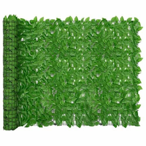 vidaXL Balkon Sichtschutz mit Grünen Blättern Windschutz Balkonverkleidung Balkonbespannung Sichtschutzhecke Terrasse Zaun 500x150cm