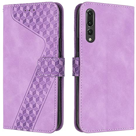 OKZone Funda para Huawei P20 Pro, PU Cuero Flip Carcasa Fundas Móvil de Tapa Libro Caso Piel PU para Huawei P20 Pro, Billetera Case Telefono Cubrir Móvil Phone Cover con Cáscara de TPU (Púrpura)