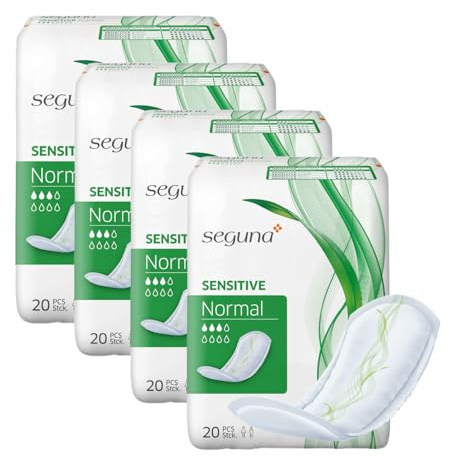 SEGUNA Sensitive Normal, Inkontinenzeinlagen für Frauen und Männer, Einlagen bei leichter Inkontinenz & Blasenschwäche (Sparpaket (4 x 20 Stück))
