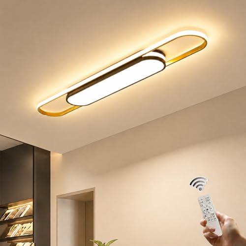 Oninio Moderne Deckenleuchte Dimmbar LED Deckenleuchte mit Fernbedienung für Küche Esszimmer Garderobe Flur 110 cm