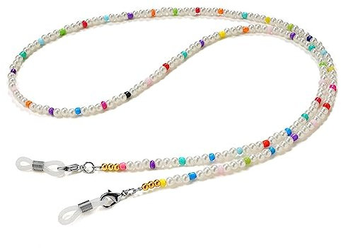 TONZN Bunte Perlen-Brillenkette, Seil, Brillenkette, Brillenseil (D 70 cm)