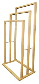 hausleben Handtuchhalter Bambus 3 Stangen | 42x24x77 cm | Natur | Bad | Holz | umweltfreundlich | Handtuchständer