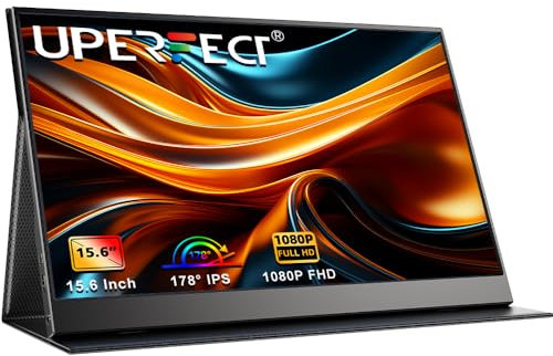 UPERFECT 15.6 Portable Monitor, Upgrade 1080P IPS Matte Travel Portable Screen with/VESA & Smart Cover, USB-C Mini HDMI External Screen for Laptop/PC/Phone/Game, Compatible with PS3/4/5/Xbox/Switch