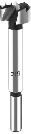 HPHOPE Forstnerbohrer 19mm für Holz, Holzbohrer mit Rundschaft, Länge: 90mm | C45 Stahl, Mit Zentrierspitze für Präzise, Ausrissfrei, Schnelle Spanabfuhr, Ideal für Hölzer, Spanplatten, Faserplatten