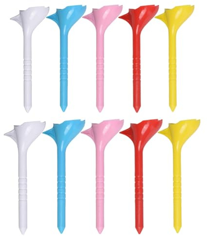 Qinsky 10 Gradi Golf Tees,10 PCS Tee da Golf in Plastica Tee da Golf in Legno Tee Golf Tee da Golf in Plastica Resistente Obliquo Inserzione Tees per Uomini e Donne