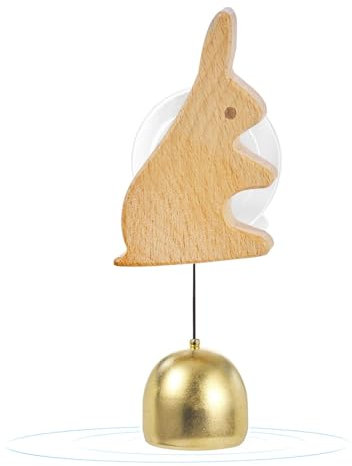 Campanello per porta in legno, campanello per porta del negoziante | Campanello per porta in ottone,Promemoria di ingresso in ottone con ornamento per animali in legno a ventosa per frigorifero, camer