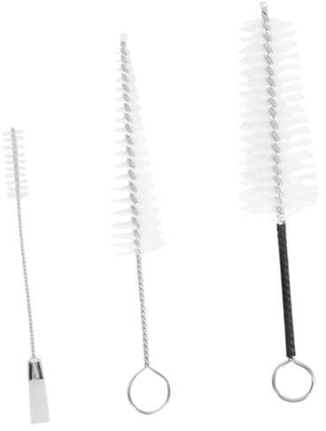 OFFSCH Mundstück Reinigungsbürste 3 Stück aus Edelstahl und Nylon für Flöten und Saxophonmundstücke Konische Borsten Instrumentenpflege