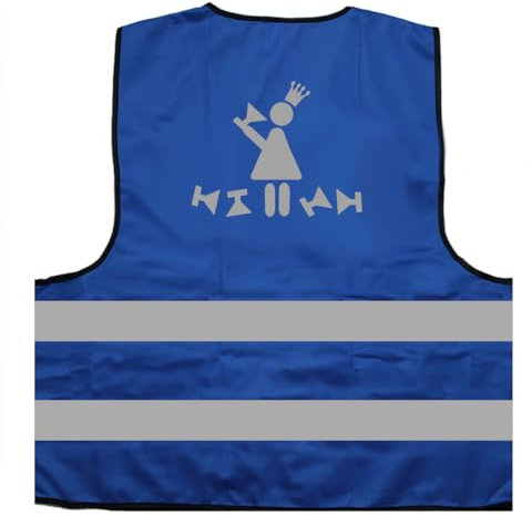 Partyqueen JGA Cocktail Warnweste BZW. Signalweste mit reflektierendem Aufdruck - Größe S/M, Blau