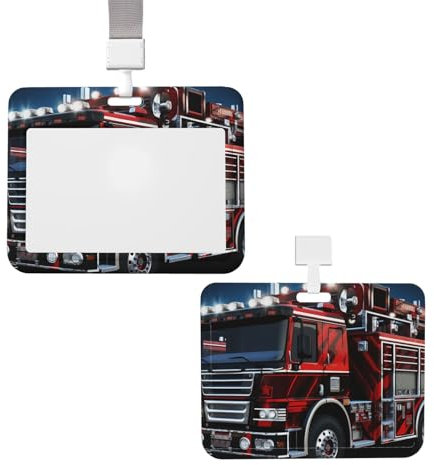 Ausweishalter mit Umhängeband, verschiebbarer Ausweishalter für Büro, vertikal, Kunststoff, roter Feuer- und Rettungswagen-Ausweishalter, Ausweishalter für Arbeit, Krankenschwester, Büro, Geschenke