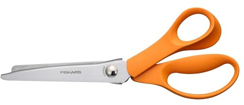 Fiskars Tijeras dentadas, borde en zigzag, cuchillas de acero inoxidable de alta calidad para corte de precisión, costura y manualidades, tijeras de tela, 8 pulgadas