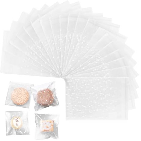 400 Sachets Transparents pour Biscuits avec Bande Autocollante, Dimensions 5,5 × 5,5 + 3 cm, Idéaux pour Biscuits, Bonbons, Chocolats et Bijoux, Parfait pour Boulangeries et Événements