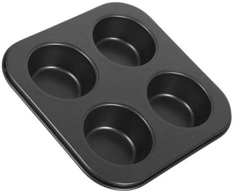 MAGICLULU Non-Stick Black Muffin Baking Tray 4 Grid Cupcake Molds Oven Baking Pan Cups for Home Kitchen