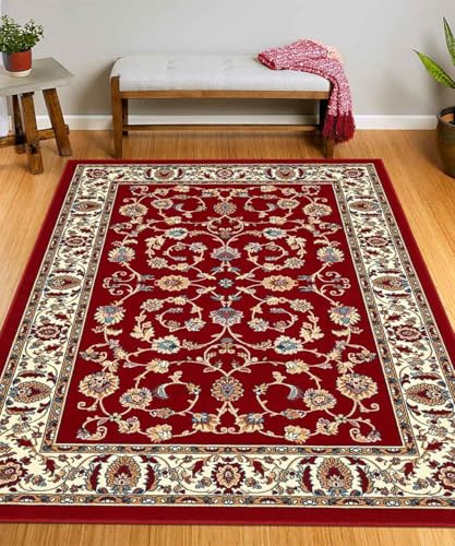 Pierre Tappeti Royal Shiraz 2079 - Alfombra decorativa para el hogar, diseño oriental persa clásico, color rojo, 140 x 210 cm