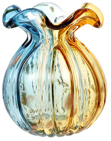 Alipis Vaso di Vetro Decorativo per Composizioni Floreali Finitura Lucida, Centrotavola Moderno per Soggiorno, Cucina e Ufficio, Porta Fiori in Vetro Resistente per Fiori Freschi