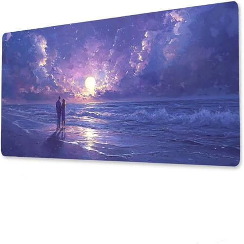 jeihenhg XXL Gaming Mouse Pad 1200x600x4mm Noche, Vade Escritorio Antideslizante, Alfombrilla Ratón Grande, Impermeable Alfombrilla Teclado Gente, Tapete de Escritorio Uso doméstico Oficina I-0