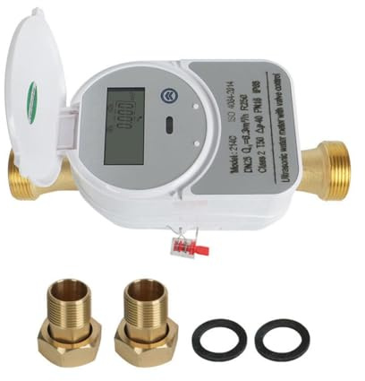 Breeshy Zigbee DN25 Ultraschall-Wasserzähler mit LCD-Anzeige, Messventil der Wassermenge, Messung des Wasserverbrauchs IP68 wasserdicht, digitale LCD-Anzeige des Wasserverbrauchs