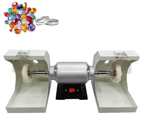 DOJOEUU Tornio per lucidatura Dentale, lucidatrice per Attrezzature da Laboratorio, Piccola smerigliatrice da banco da 550 W, lucidatrice per Gioielli a 3000 Giri/min per creazione di Gioielli