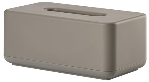 Zone Denmark Ume Taschentuchbox – Nachfüllbare Kosmetiktucher Box für Bad, Küche und Flur – Tissuebox aus Kunststoff – 25,6 x 14 x 10,7 cm – Taupe