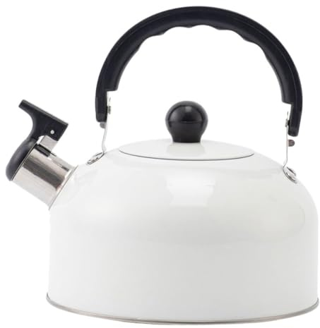 Healifty Bouilloire Sifflante Acier Inoxydable Avec Manche Résistant Chaleur Pour Cuisinière à Induction Gaz Et Électrique Bouilloire Émaillée Pour Thé Et Café Domestique